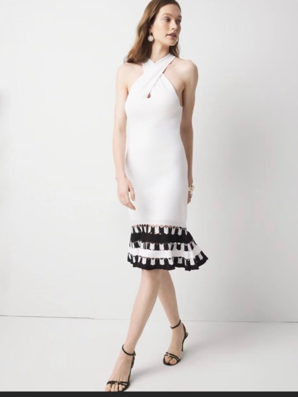 NWT WHBM Keyhole Halter Sweater Dress